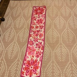 Pink, orange and white silk scarf.